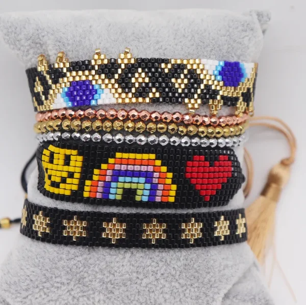 Geometric Handmade Beaded Bracelets - Image 8