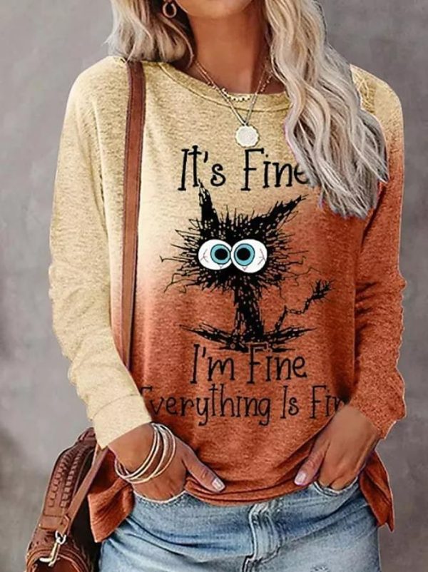 Gradient Print Long Sleeve Tee