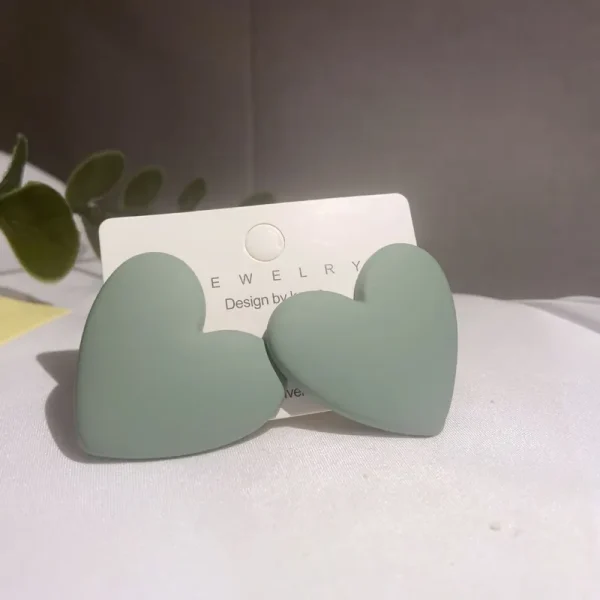 Heart-Shaped Matte Earrings - Image 10
