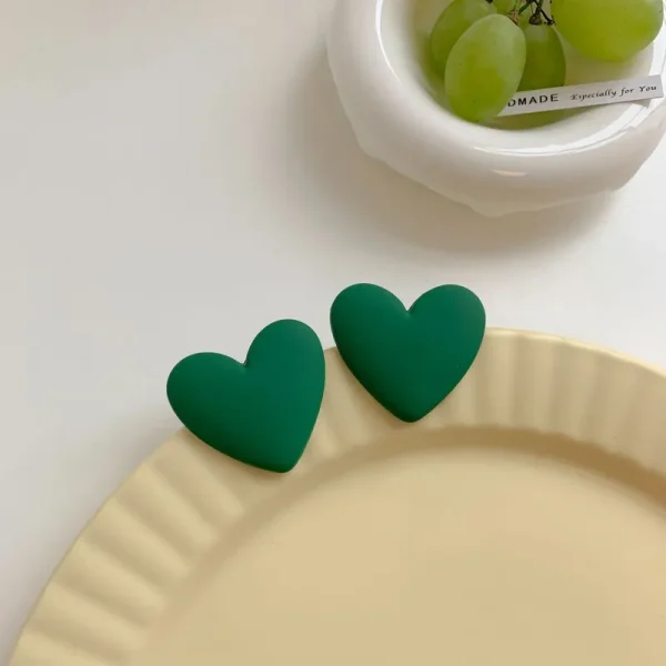Heart-Shaped Matte Earrings - Image 8