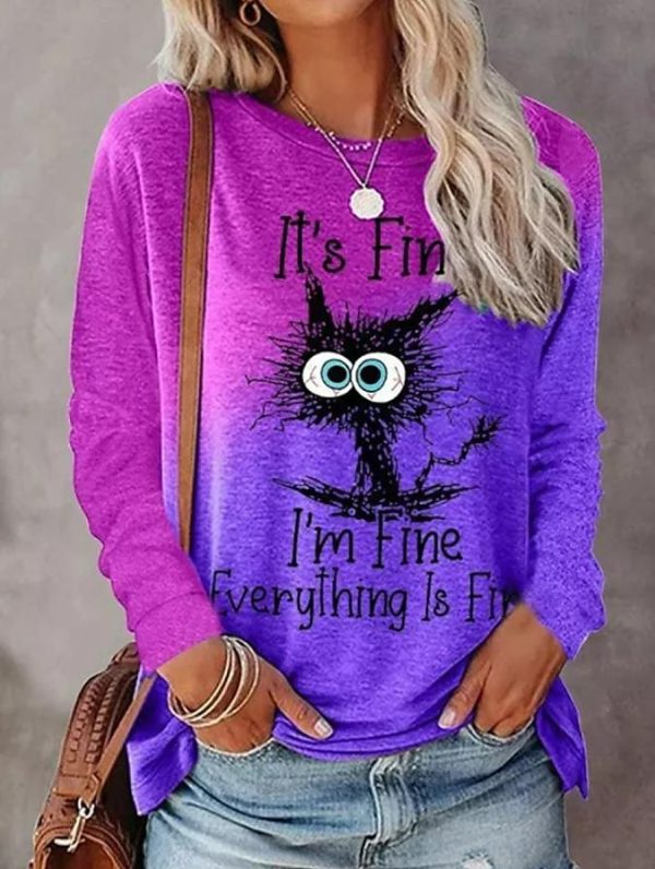 Gradient Print Long Sleeve Tee - Image 7