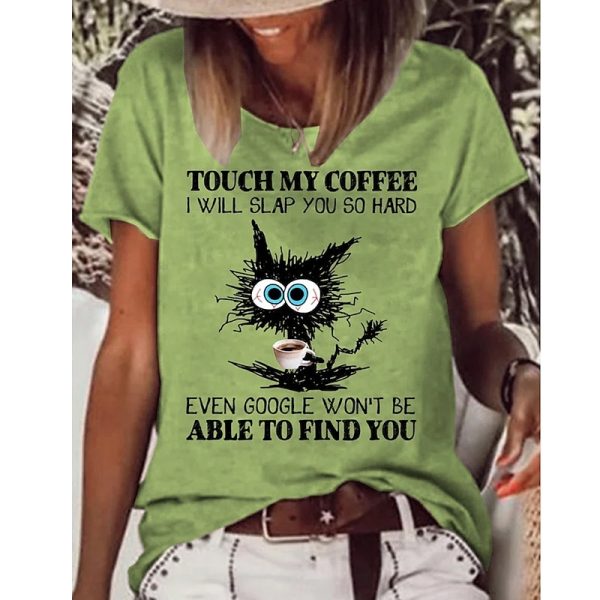 Cotton Cat Letter Print Tee - Image 17