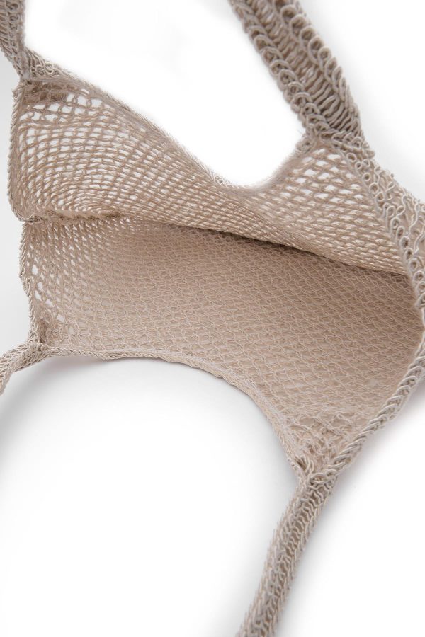 Elegant Beige Crochet Handbag - Image 3