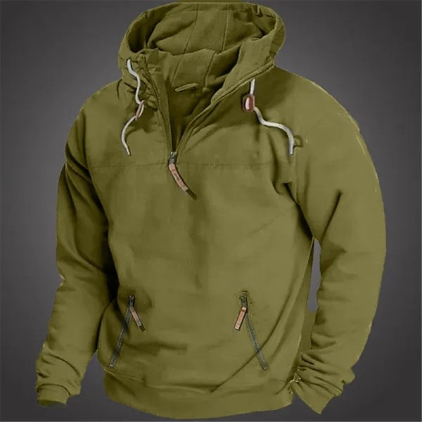 Quarter Zip Color Block Hoodie - Image 5