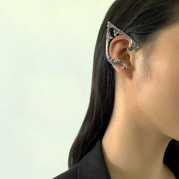 Geometric Pearl Rhinestone Ear Clips - Image 9