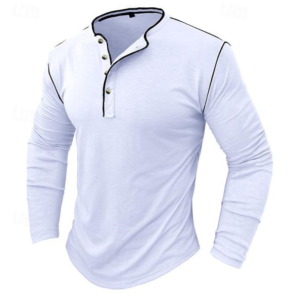Bandana Print 3D Print Short Sleeve Henley Standing Collar Tee - Image 14