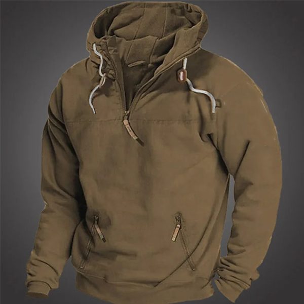 Quarter Zip Color Block Hoodie - Image 8