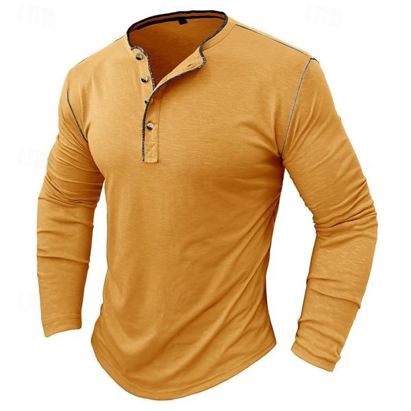 Bandana Print 3D Print Short Sleeve Henley Standing Collar Tee - Image 15