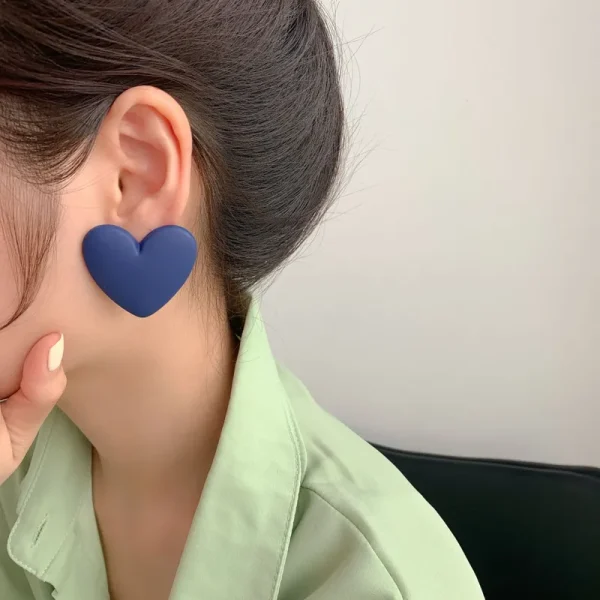 Heart-Shaped Matte Earrings - Image 3