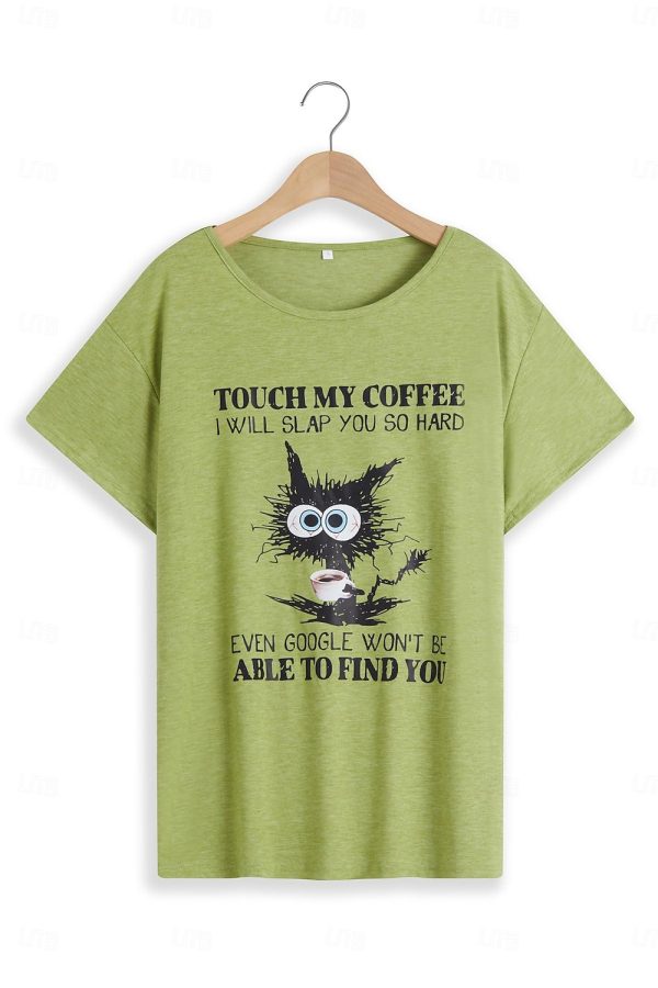 Cotton Cat Letter Print Tee - Image 6