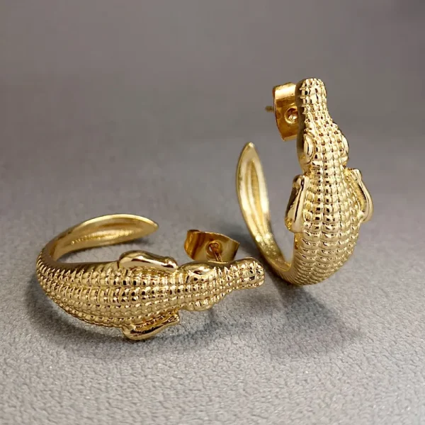 Crocodile C-shaped Earrings - Image 7