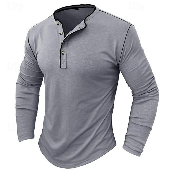 Bandana Print 3D Print Short Sleeve Henley Standing Collar Tee - Image 11