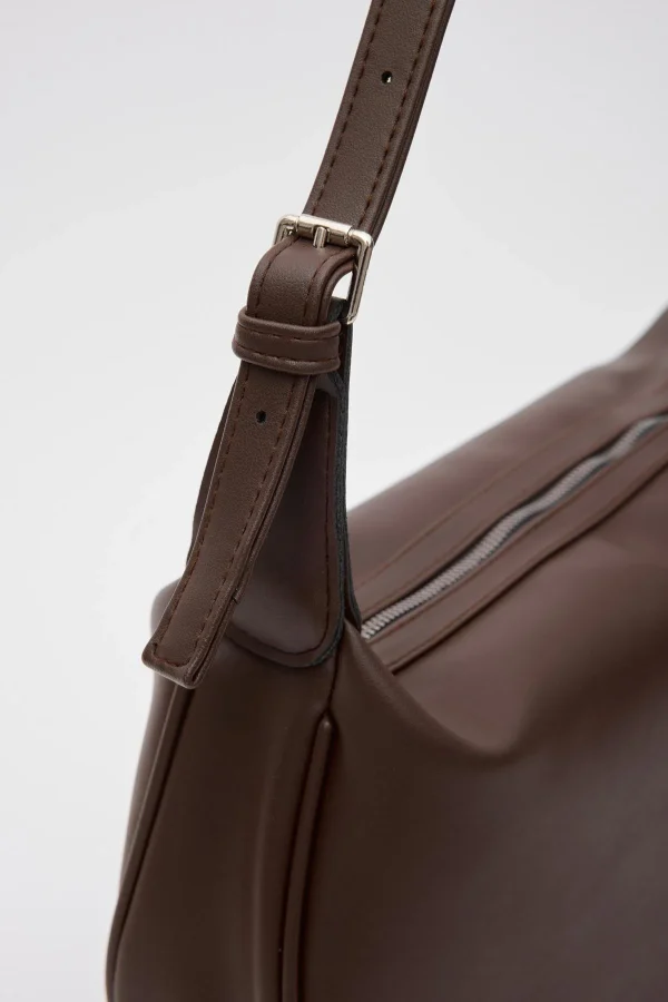 Elegant Brown Crescent Shoulder Bag - Image 5