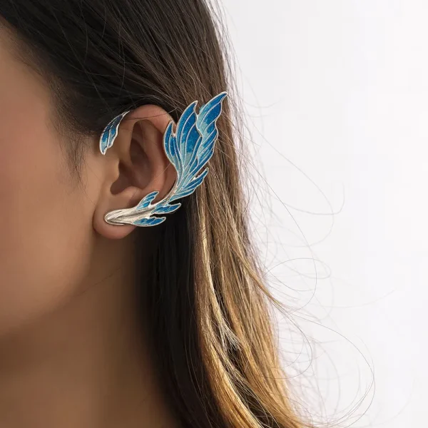 Geometric Pearl Rhinestone Ear Clips - Image 5