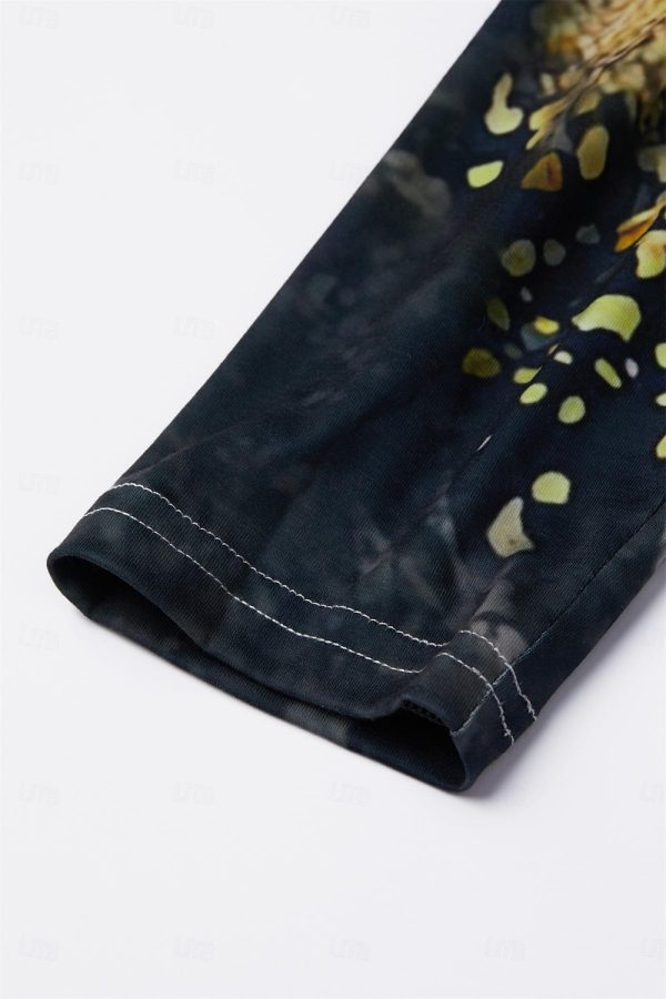 Cat Print Fashion Long Sleeve Tee - Image 6