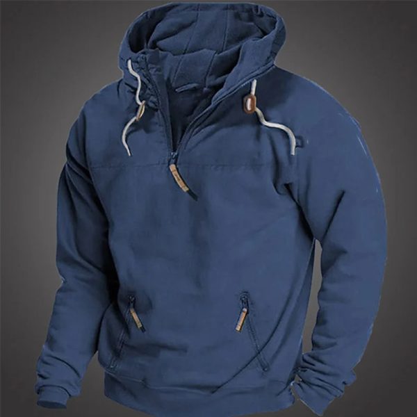 Quarter Zip Color Block Hoodie - Image 6