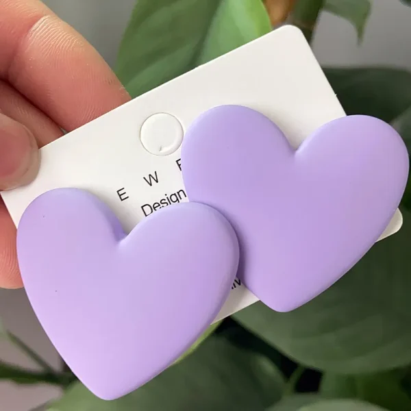 Heart-Shaped Matte Earrings - Image 5