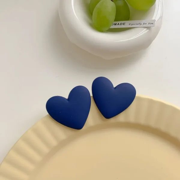 Heart-Shaped Matte Earrings - Image 6