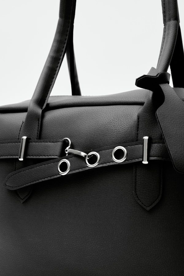 Elegant Black Tote Bag - Image 5