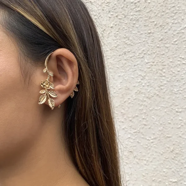 Geometric Pearl Rhinestone Ear Clips - Image 11