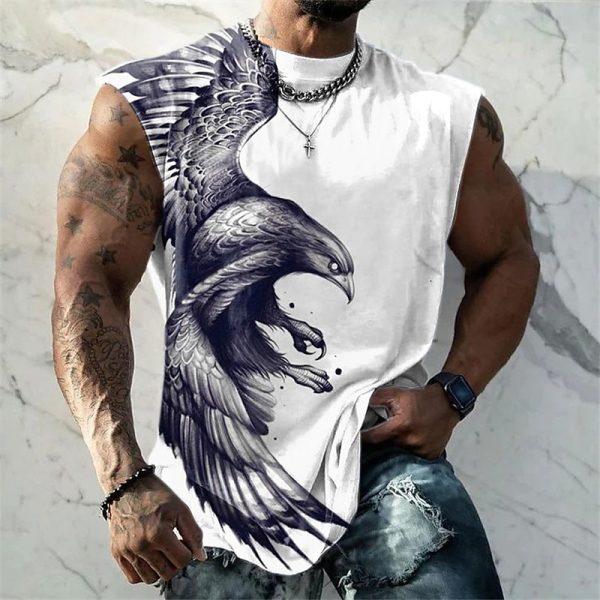 Smile Face Graphic Vest Sleeveless Crew Neck 3D Print Daily Sports Muscle Tee - Image 9
