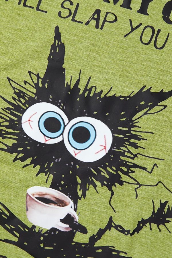 Cotton Cat Letter Print Tee - Image 9