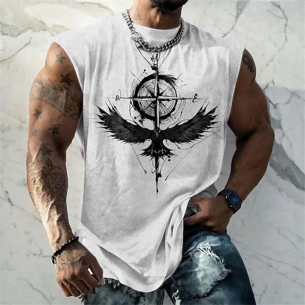Smile Face Graphic Vest Sleeveless Crew Neck 3D Print Daily Sports Muscle Tee - Image 22