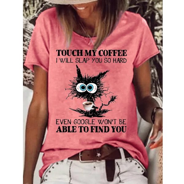 Cotton Cat Letter Print Tee - Image 2