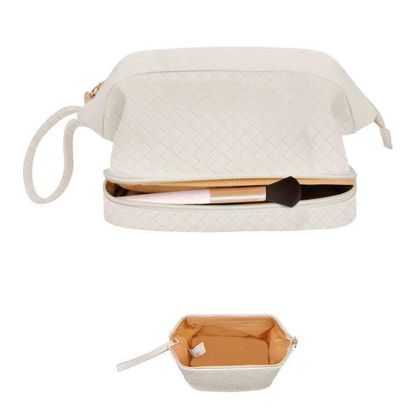 Elegant Woven Cosmetic Bag - Image 2