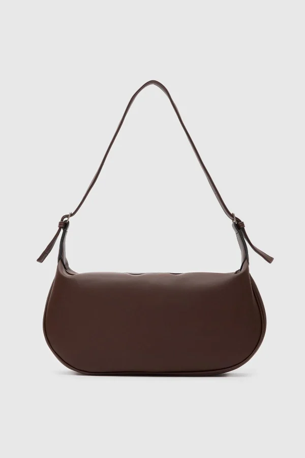 Elegant Brown Crescent Shoulder Bag - Image 2