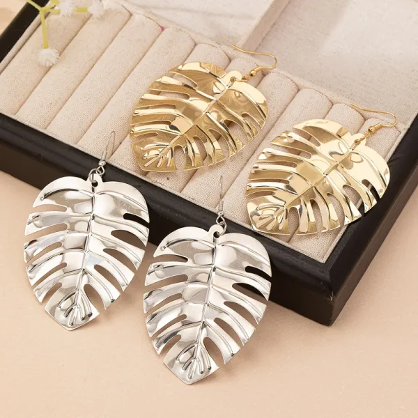 Lightweight Leaf Drop Earrings - Image 2