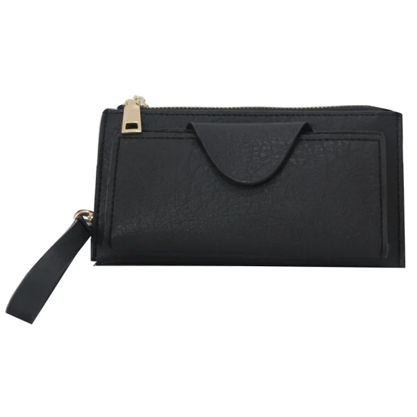 Compact Black Wristlet Wallet - Image 2
