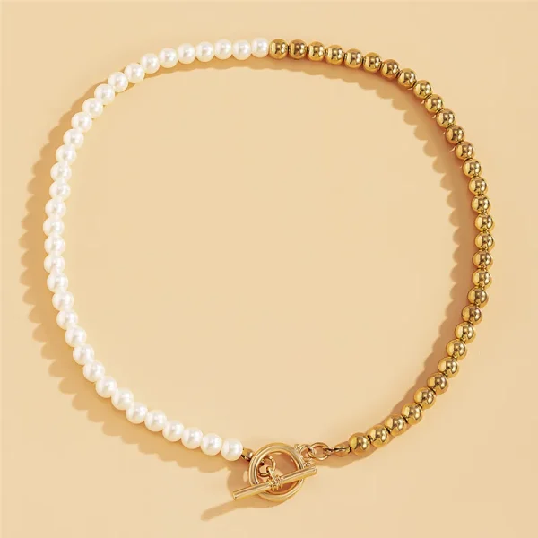 Pearl Stitching Buckle Choker - Image 5