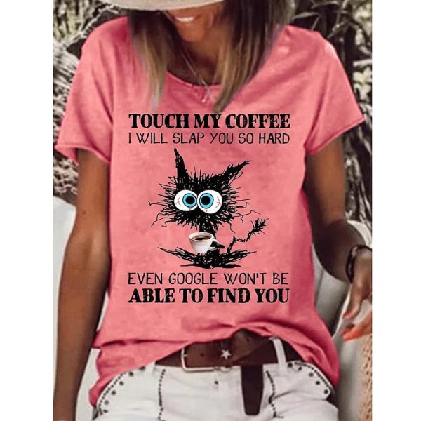 Cotton Cat Letter Print Tee - Image 14