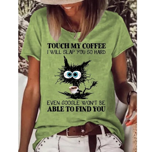 Cotton Cat Letter Print Tee - Image 5