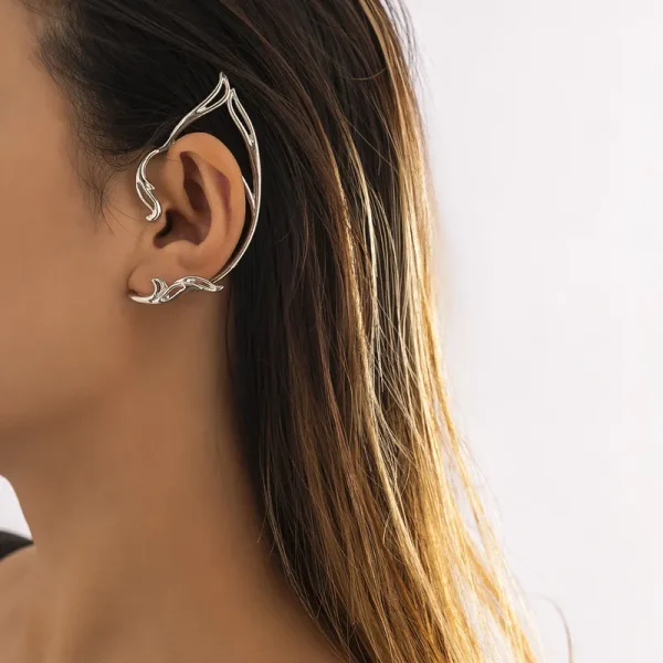 Geometric Pearl Rhinestone Ear Clips - Image 6