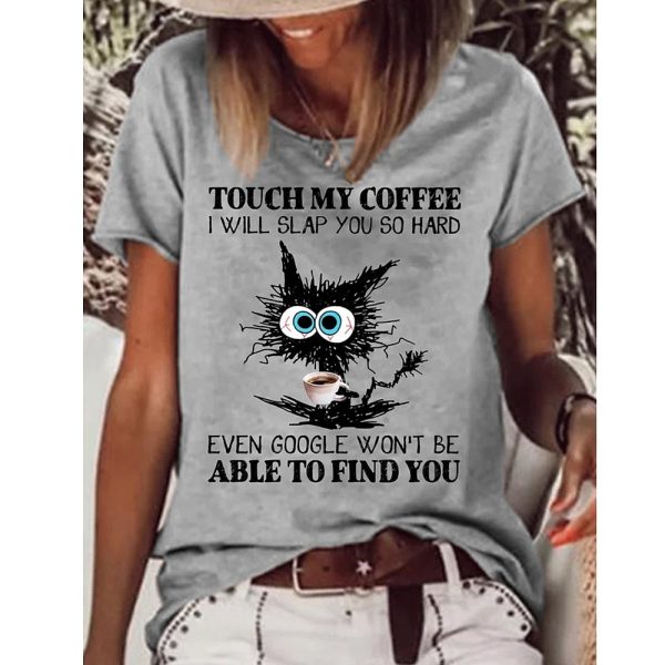 Cotton Cat Letter Print Tee - Image 4