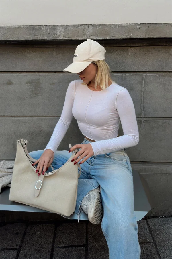Elegant Beige Shoulder Bag - Image 3