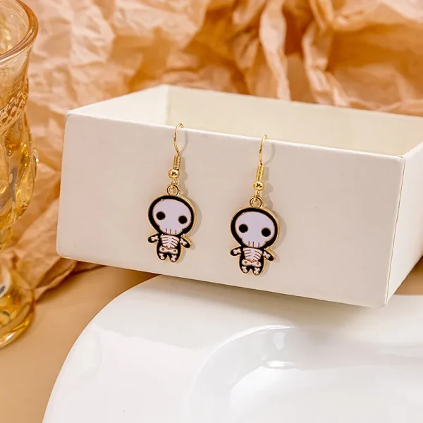 Pumpkin Spider Enamel Earrings - Image 14