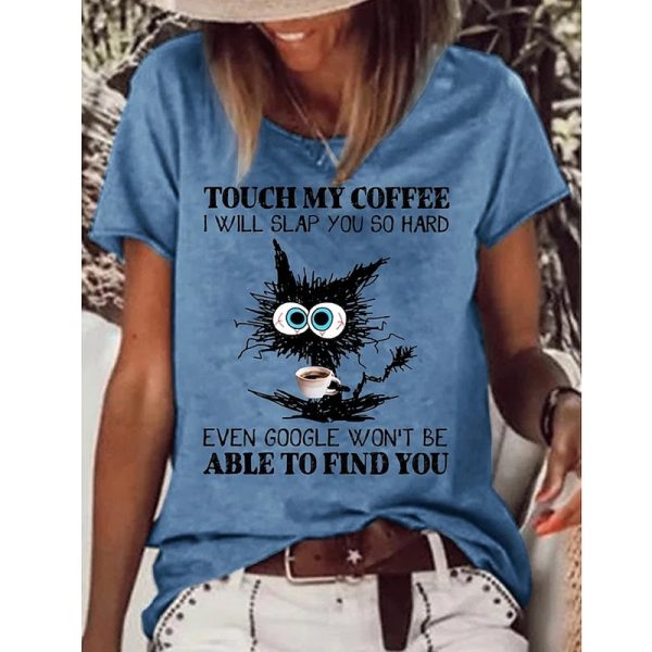 Cotton Cat Letter Print Tee - Image 15