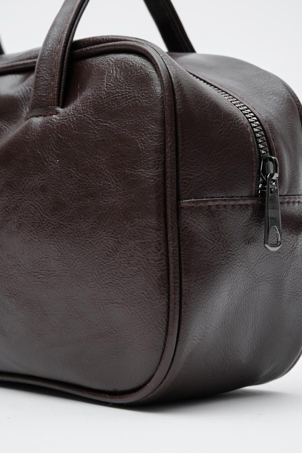 Elegant Brown Faux Leather Handbag - Image 4