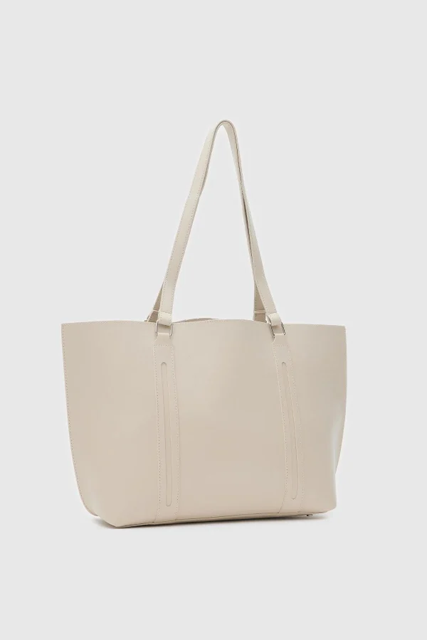 Elegant Beige Tote Bag - Image 2