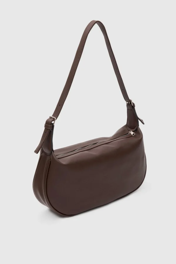 Elegant Brown Crescent Shoulder Bag - Image 4