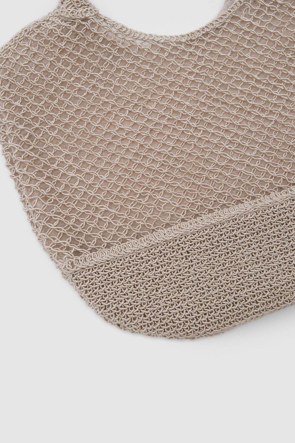 Elegant Beige Crochet Handbag - Image 2