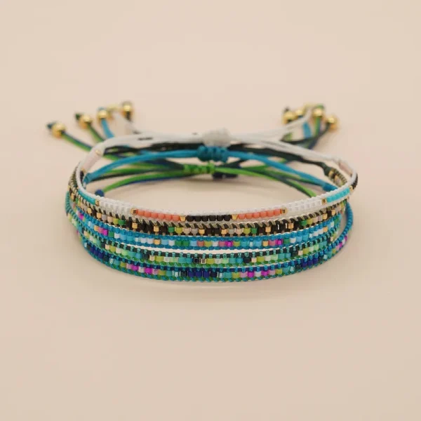 Geometric Seed Bead Knitted Bracelets - Image 4