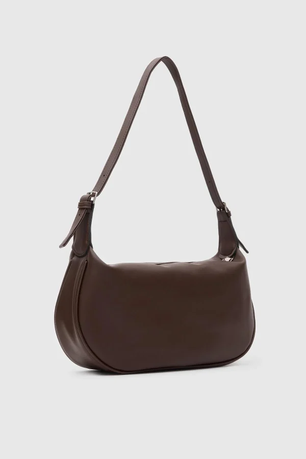 Elegant Brown Crescent Shoulder Bag - Image 3