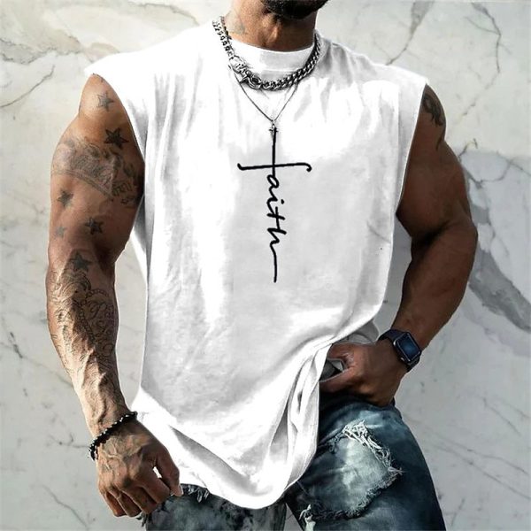 Smile Face Graphic Vest Sleeveless Crew Neck 3D Print Daily Sports Muscle Tee - Image 19