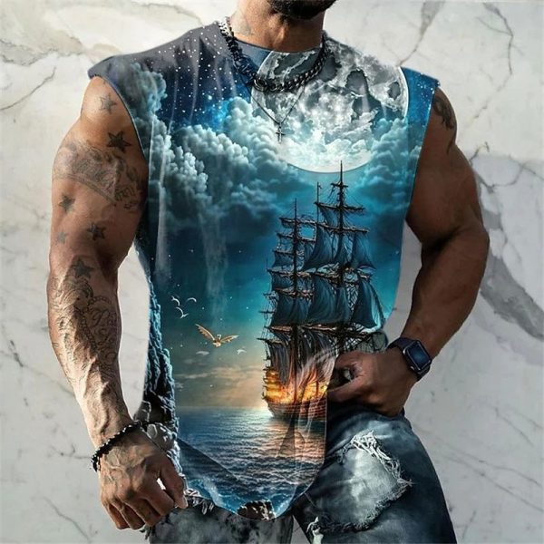 Smile Face Graphic Vest Sleeveless Crew Neck 3D Print Daily Sports Muscle Tee - Image 10