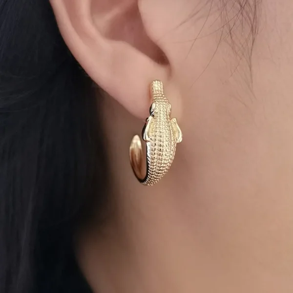 Crocodile C-shaped Earrings - Image 2