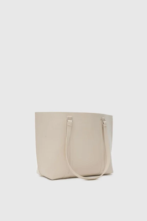 Elegant Beige Tote Bag - Image 3